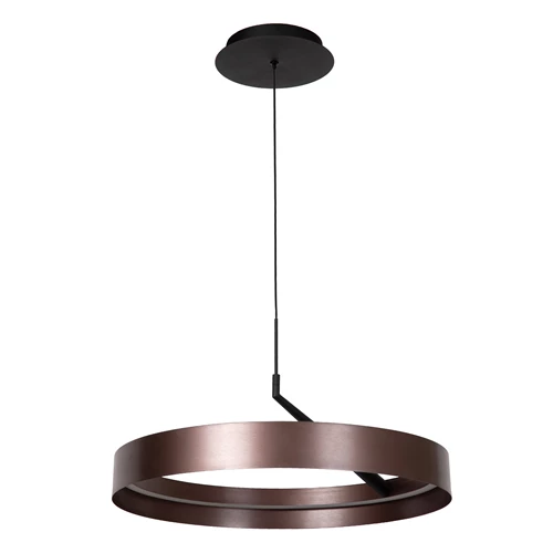 Lucide LEONARD - Hanglamp - Ø 54,5 cm - LED 3 StepDim - CCT - 1x36W 2200K/3000K - Koffie - Vibes - uitgezet